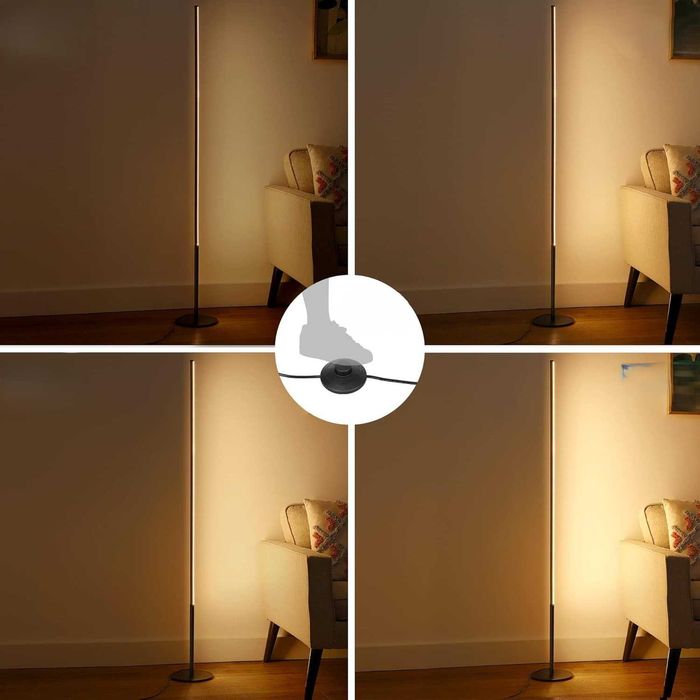 EDISHINE Lampa Podłogowa LED 3000K, 147 cm, ściemniana