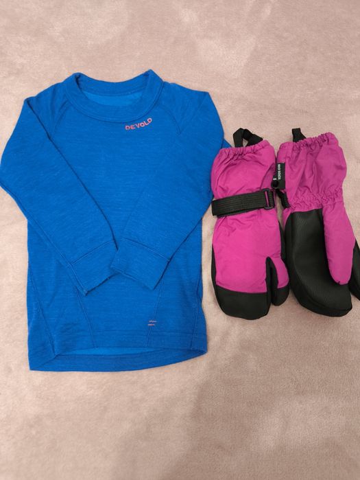 Devold 92, Koszulka wełniana i rękawiczki 6-8 lat