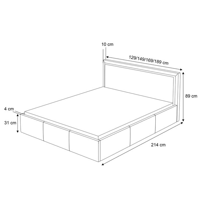 Wysyłka w 24h / Łóżko tapicerowane z podnoszonym stelażem Stella