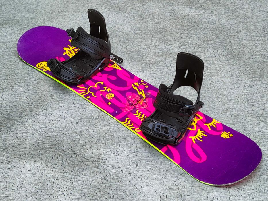 Dziecięcy snowboard RIDE BLUSH 110 cm + wiązanie Salomon! Po serwisie