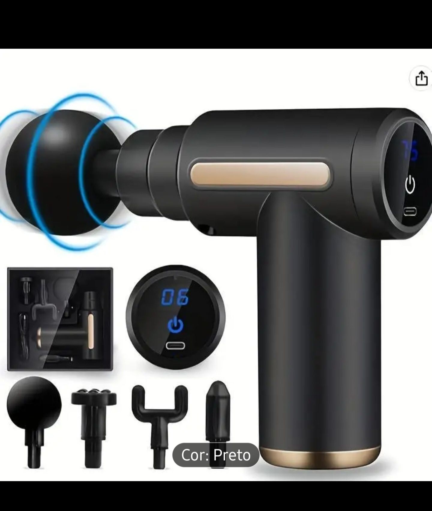 Pistola massagem portátil