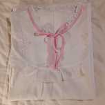 Camisa de noite ou dormir bordada, branca e rosa, nova