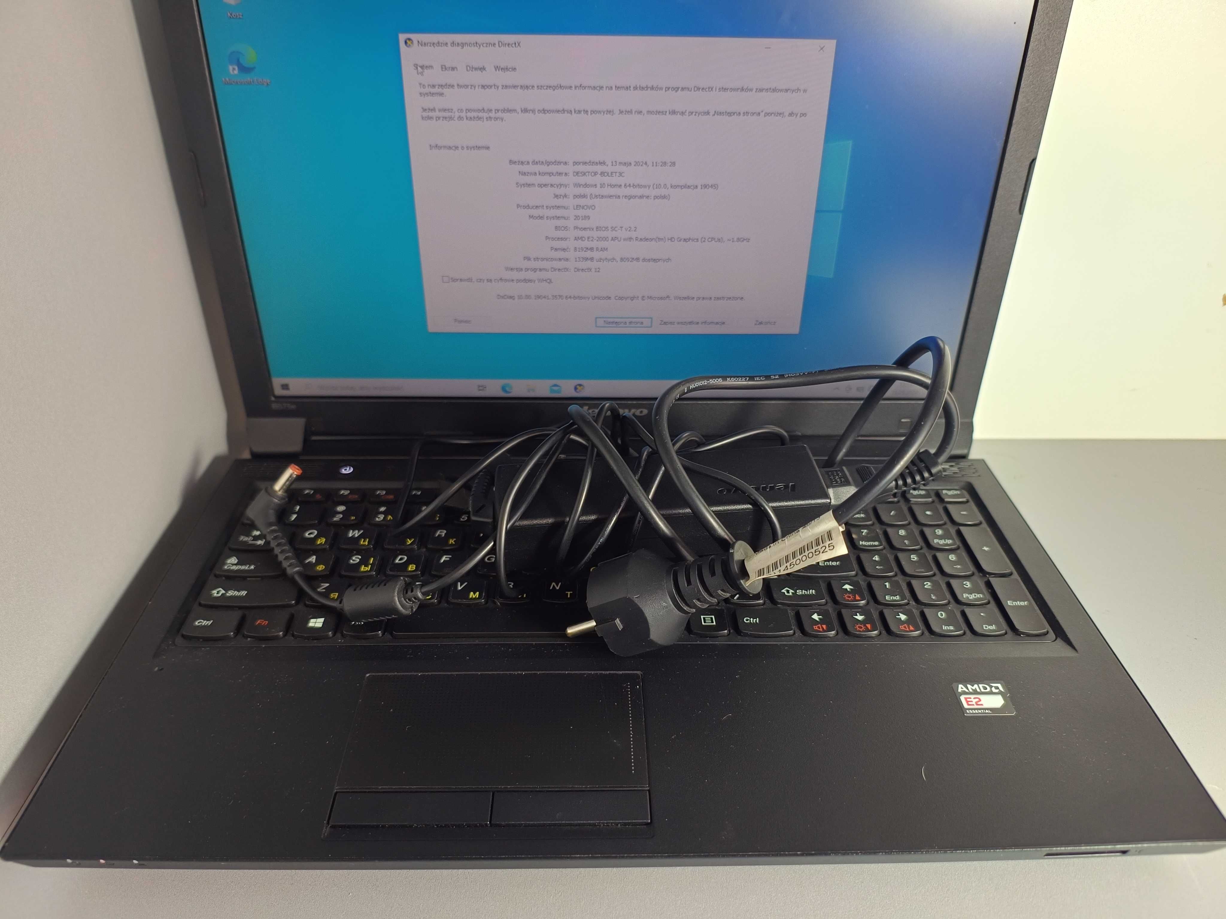 Laptop Lenovo B575e 15,6 " AMD E 4 GB / 256 GB czarny