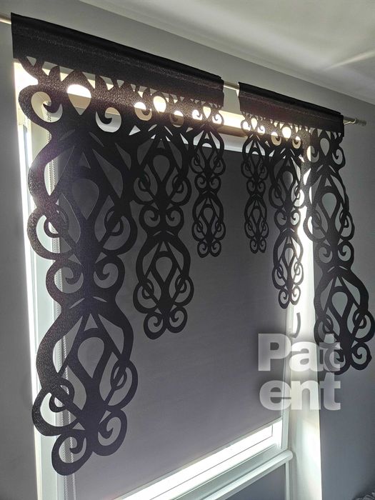 Firana panele ekranowe 60x100 cm żakardowe 2 sztuki na okno czarne