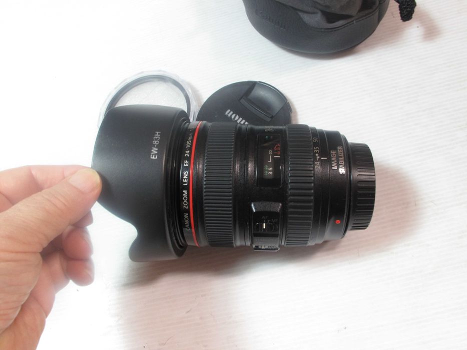 Canon 24-105 L IS completa com filtro estado TOP+TOP