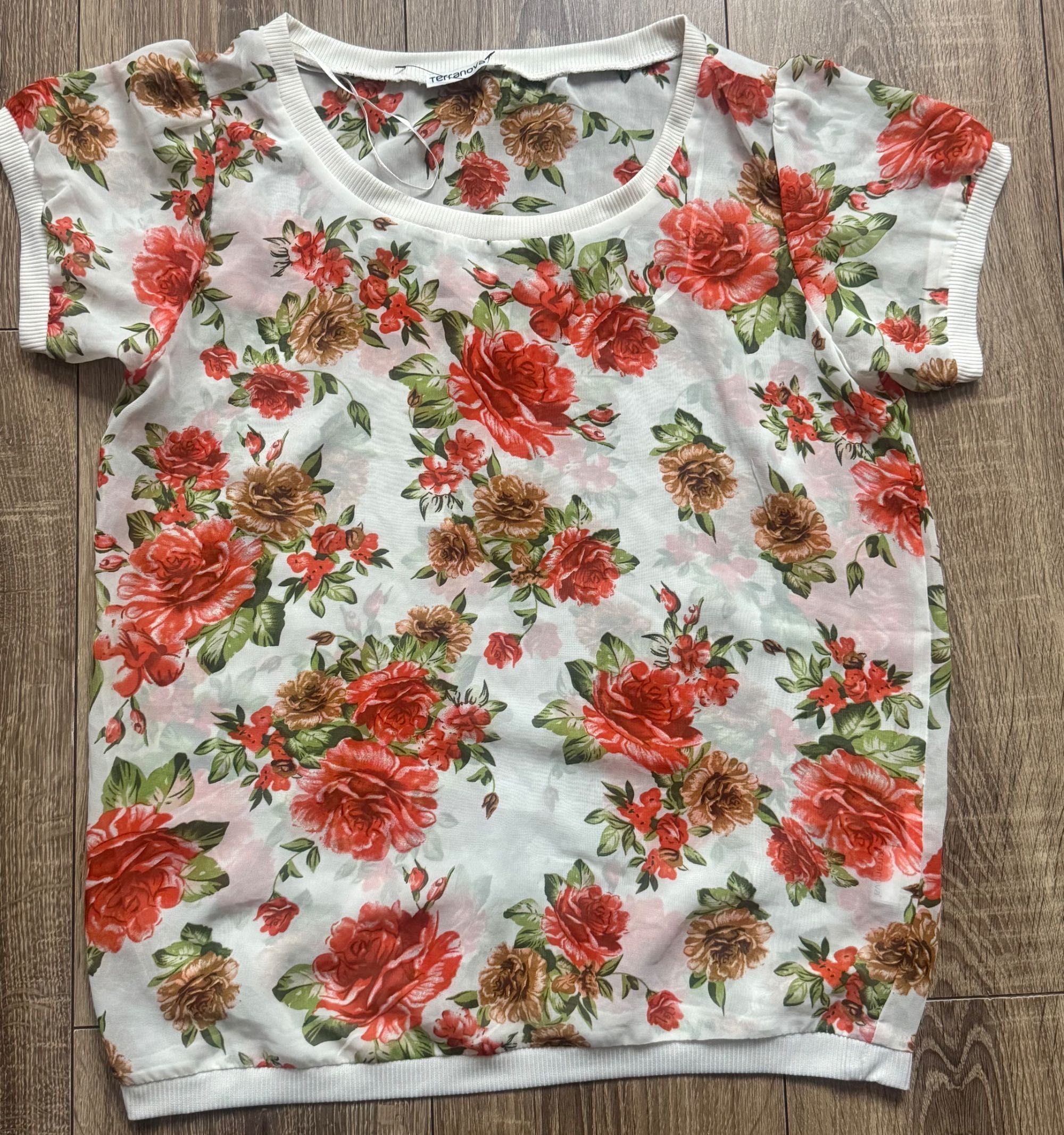 Terranova bluzka w kwiaty – etno, boho, Polish style, rozmiar M