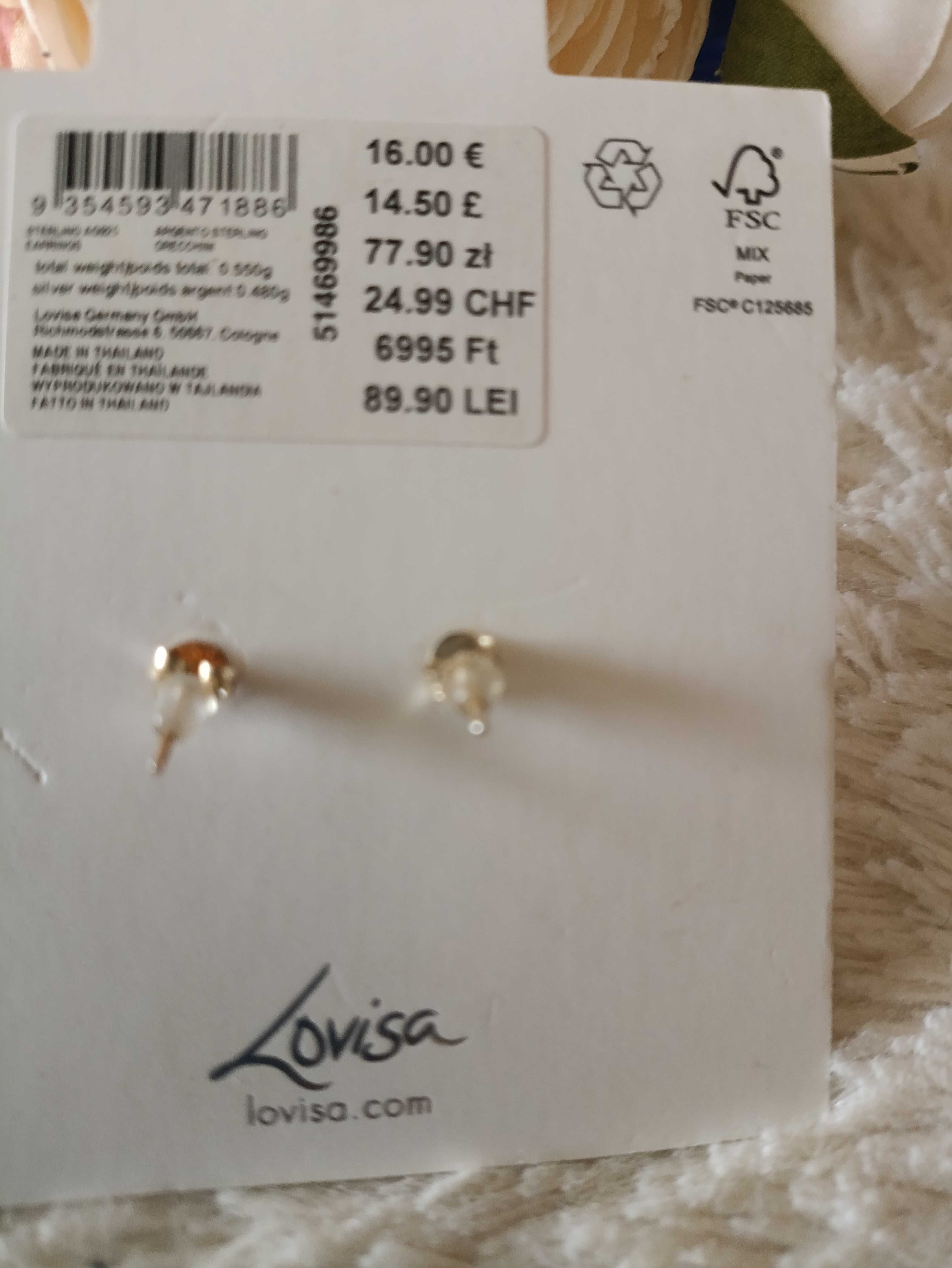 Lovisa subtelne srebrne kolczyki z cyrkonią