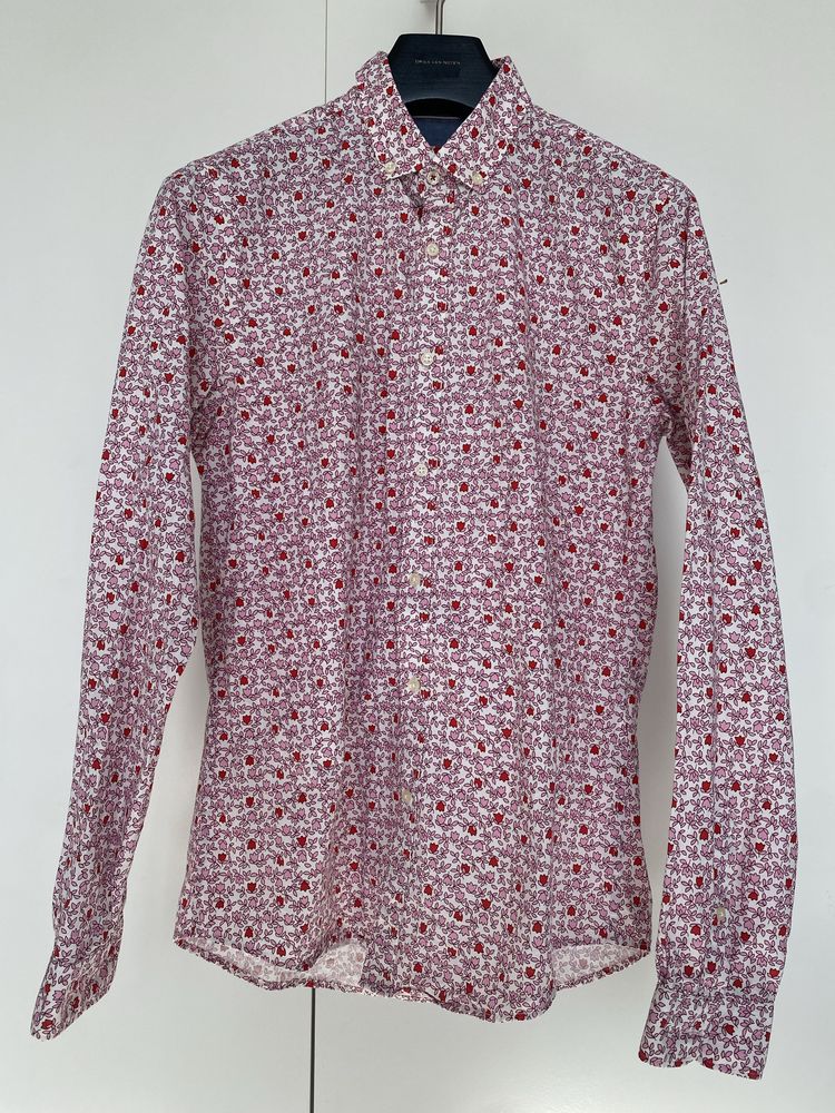 Koszula Zara M nowa print różowa Slim Fit