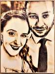 Presente único e personalizado! Retratos feitos 100% em madeira!