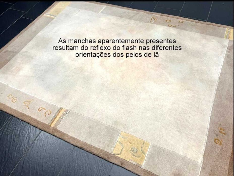 Elegante Tapete do NEPAL, Lã s/Algodão, feito à mão, com 230 x 170 cm