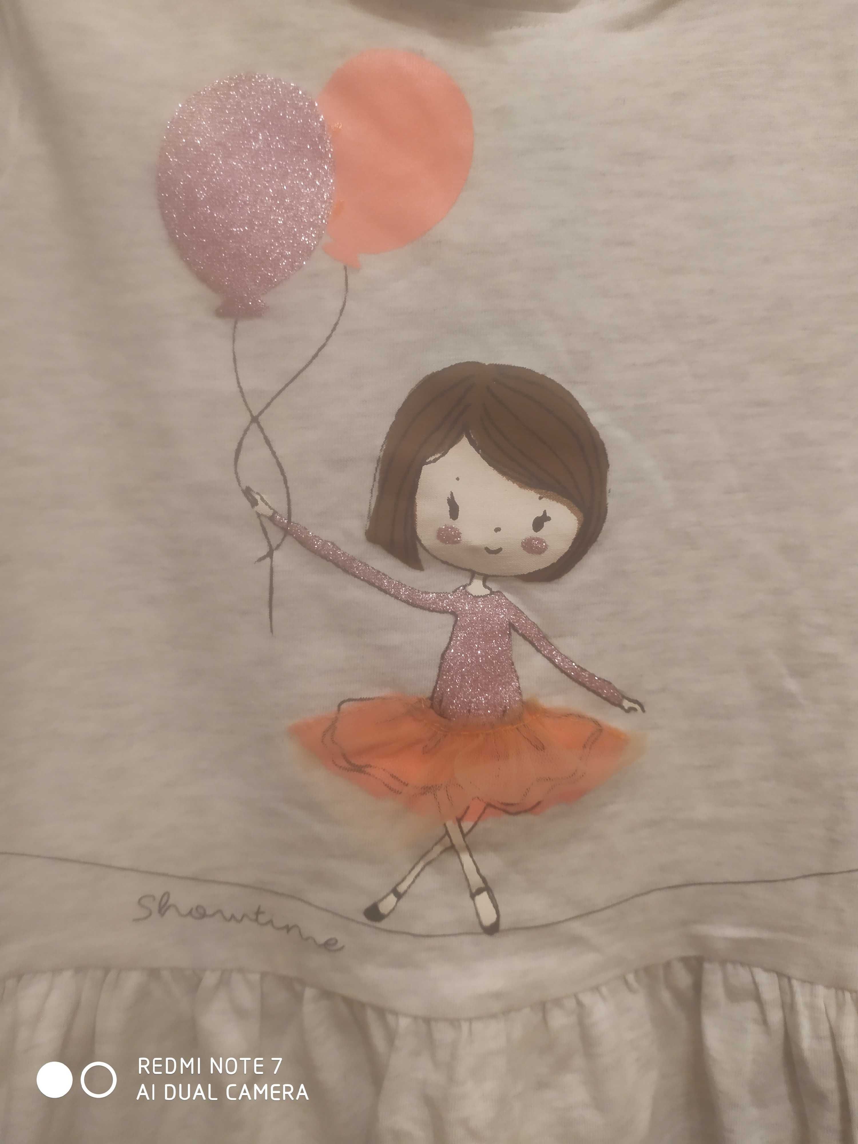 Letnia dziewczęca sukienka, 5-10-15, r.92, okazja!