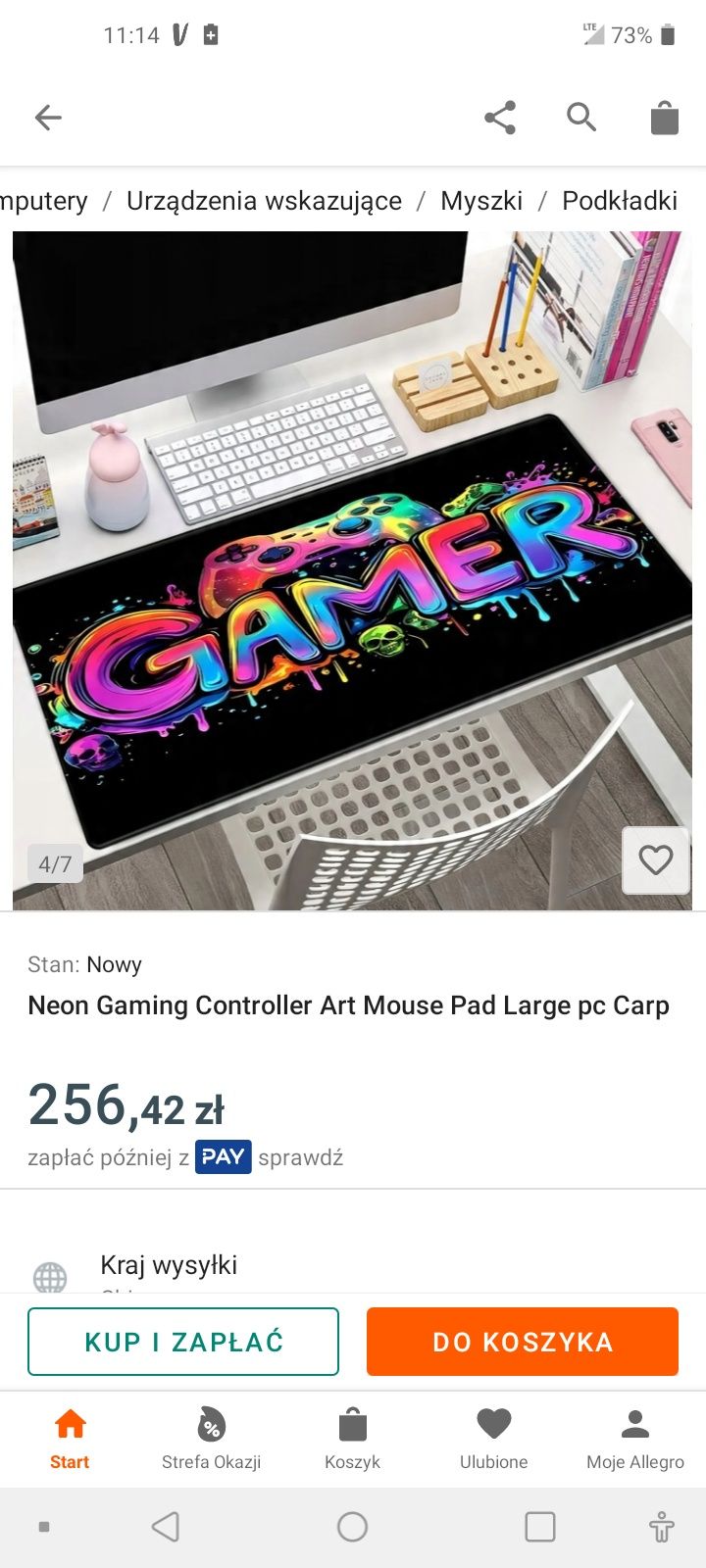 Mata na biurko pod klawiaturę i myszkę 30/80cm