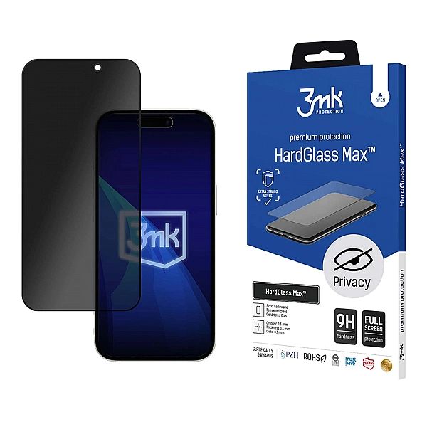 Szkło 9H prywatyzujące 3mk HardGlass Max Privacy na Apple iPhone 16 Pr