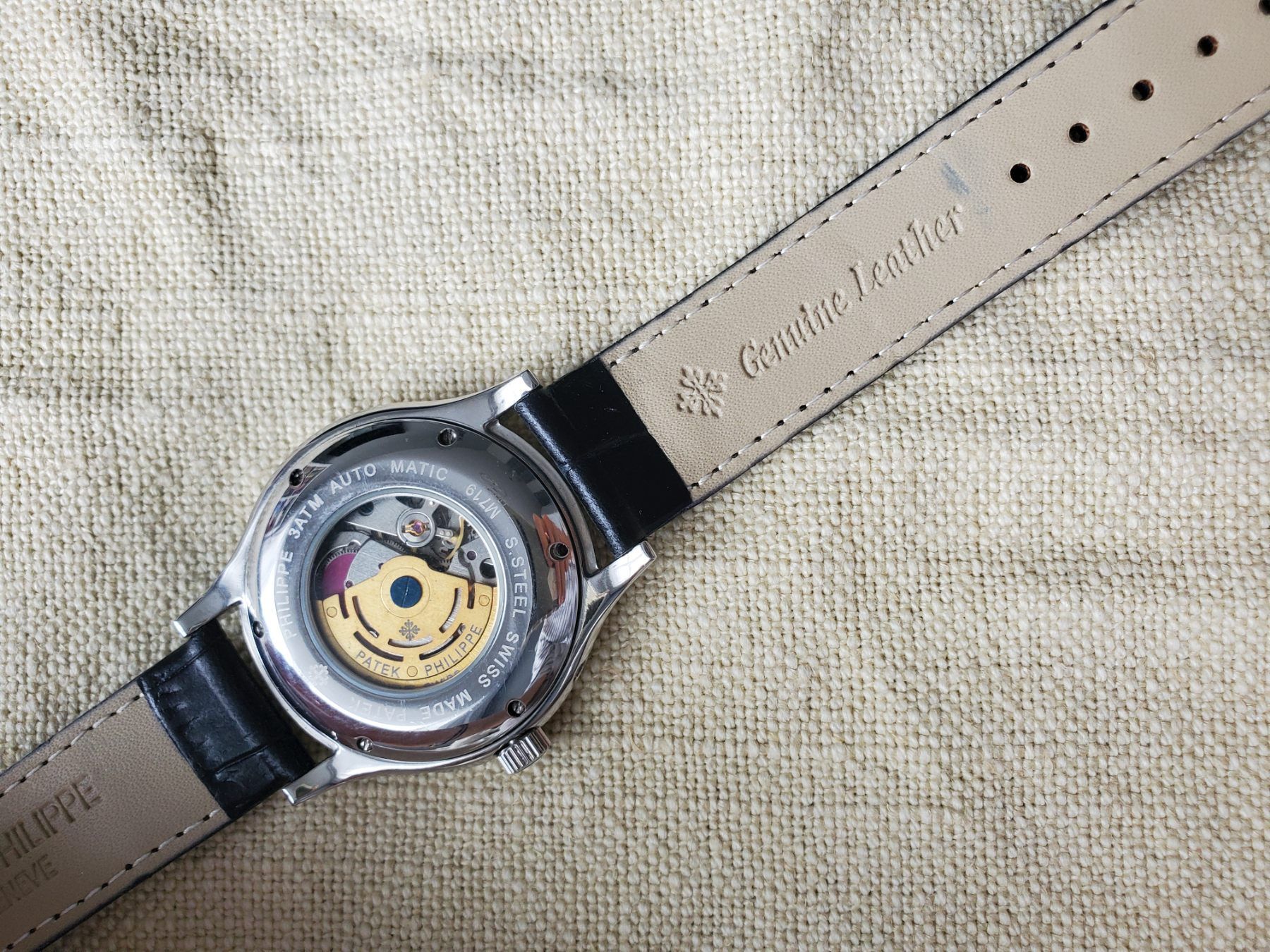 Męski zegarek Geneva mechaniczny Nakręcany avtomat wszystkie tarcze dz