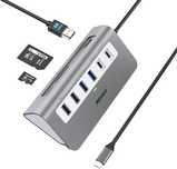 Koncentrator USB C, wieloportowy koncentrator adaptera 9 w 1