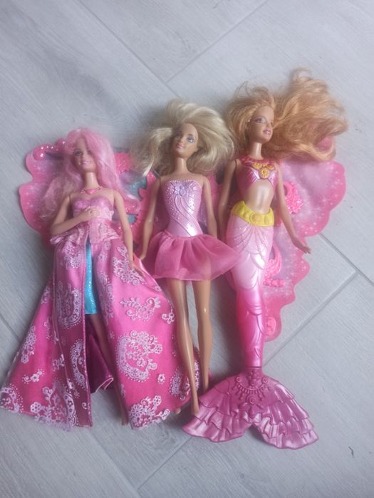 Barbie lalki 3 sztuki +sukienki
