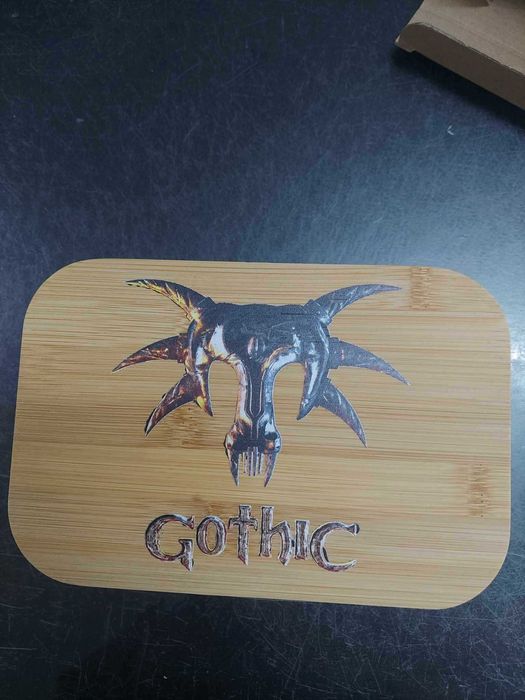 Pudełko śniadaniowe 850 m Gothic logo, bambusowe druk UV lunchbox