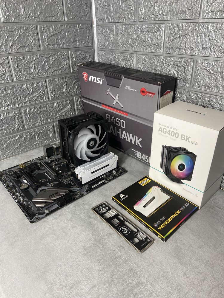 Игровой комплект(ПК) Ryzen 5 5600,DDR4 16GB,B450,Кулер Deepcool AG400
