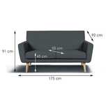 Kanapa nierozkładana Sofa Kair 3 Amore 32/naturalne Lectus szara