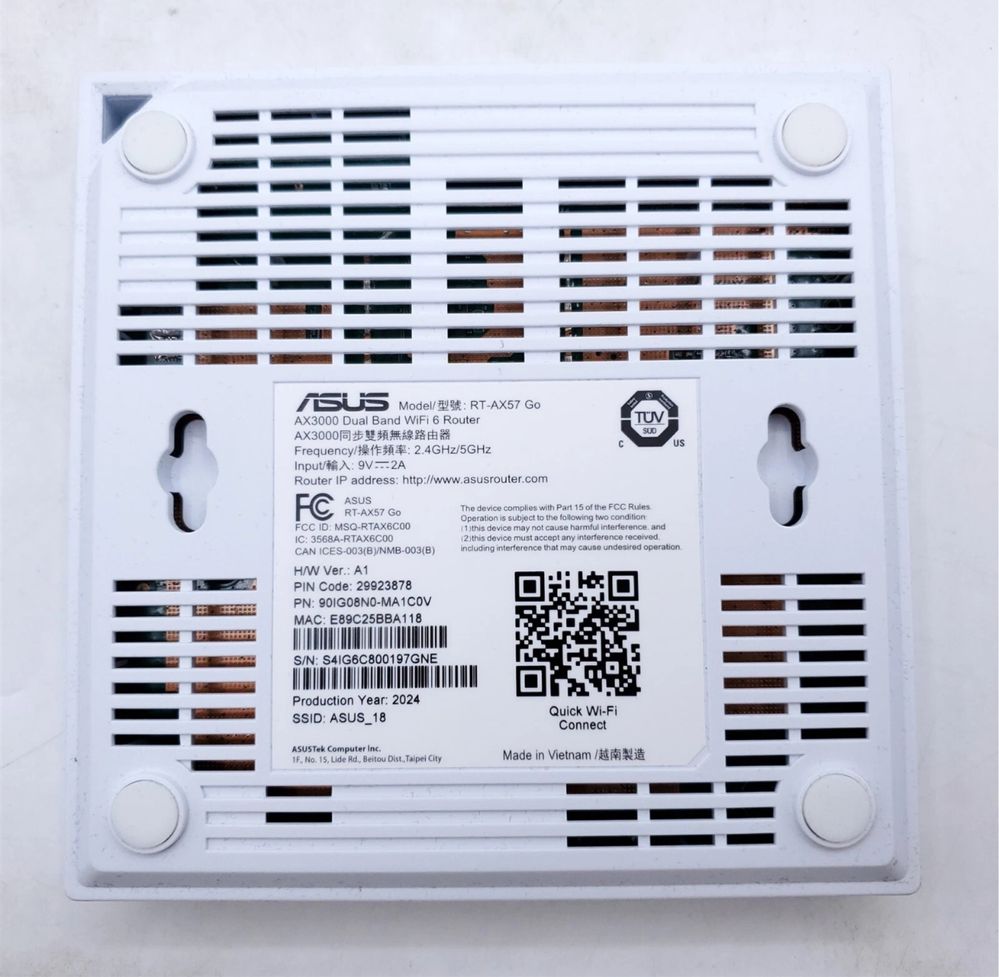Маршрутизатор Asus RT-AX57 Go WiFi6 / 1 Гбит/с / travel support
