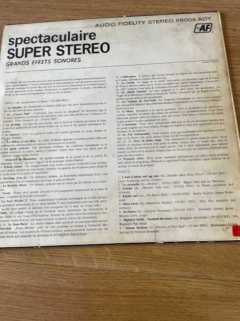 vinil Spectaculaire Super Stéréo - Grands Effets Sonores