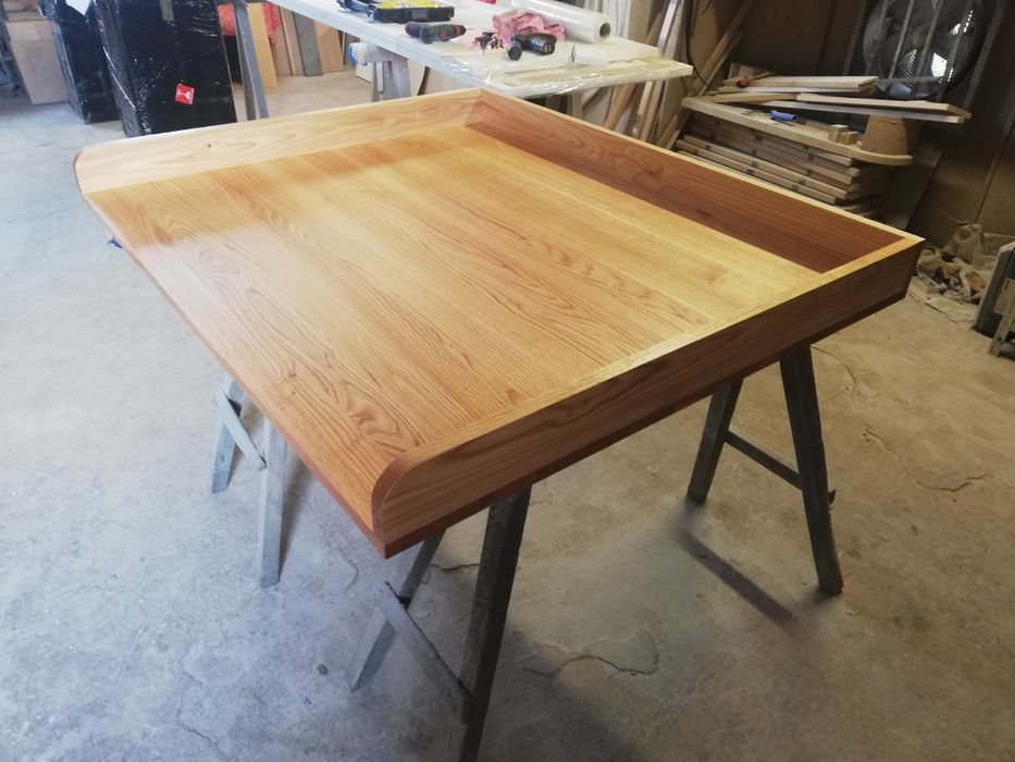 Stolnica masarska duża dębowa olejowana lite drewno