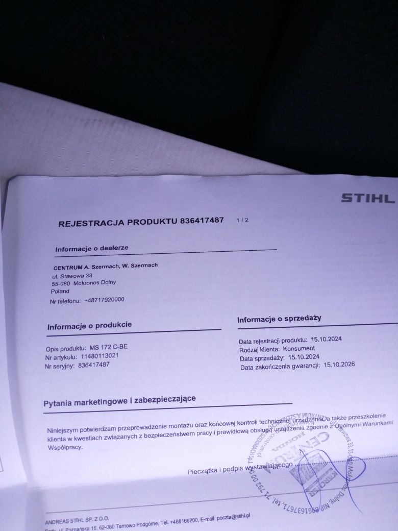 Piła spalinowa Stihl 172c