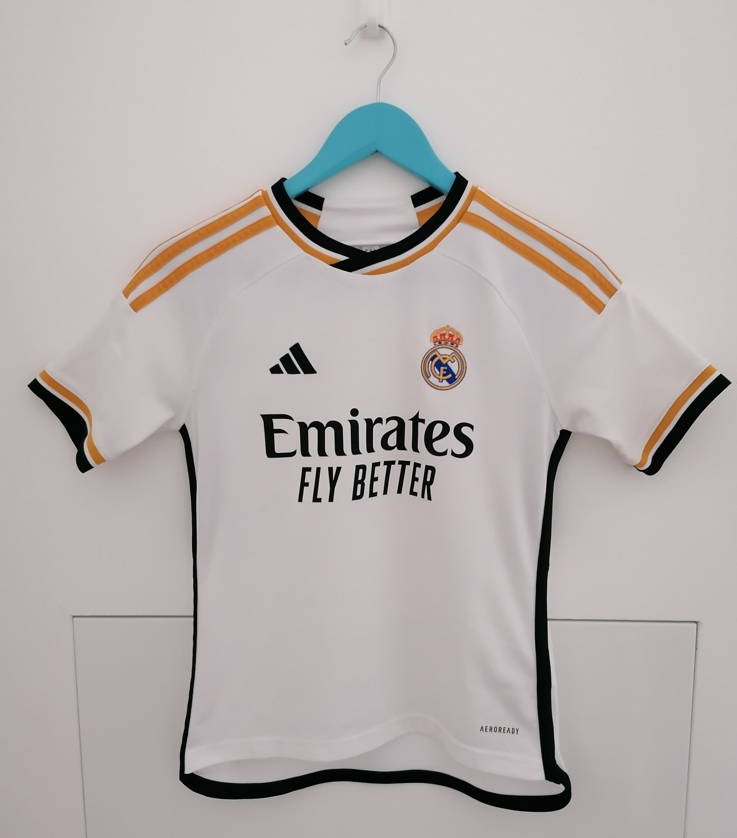 Equipamento branco oficial Real Madrid FC 23/24 11/12 anos