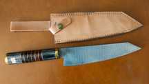 NÓŻ DAMAST myśliwski kuchenny stal damasceńska japoński BUNKA 34cm.