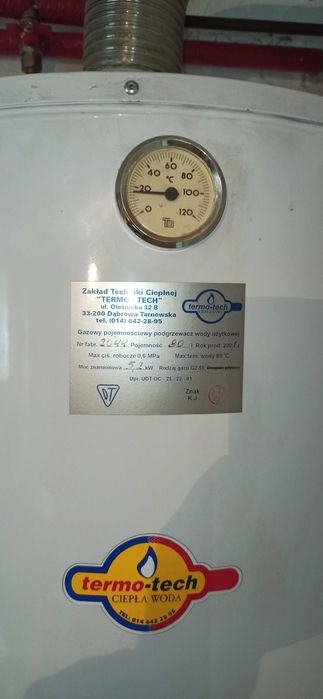 Gazowy podgrzewacz wody 80L Termo-Tech