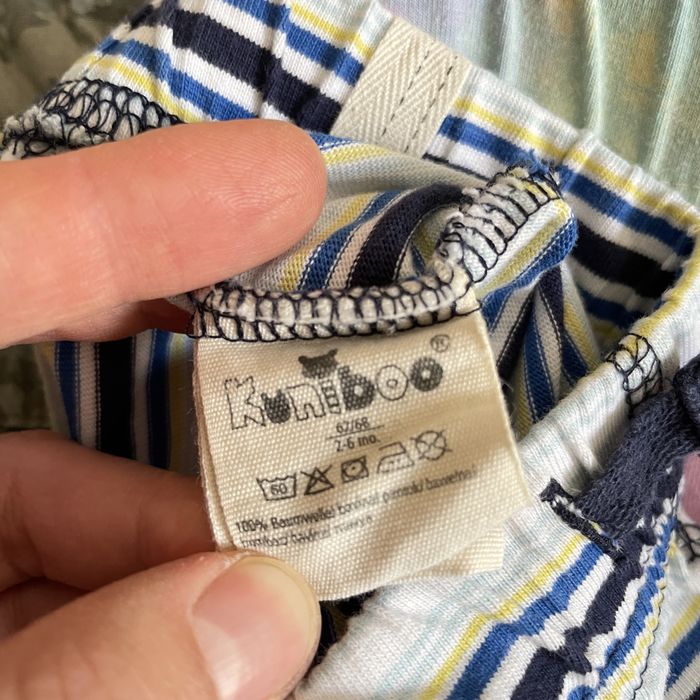 Krótkie spodenki szorty paski Kuniboo 100% bawełna 62 / 68