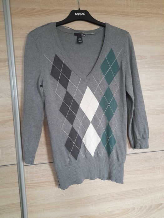 H&M sweter w krate M 36 38 w serek sweterek
