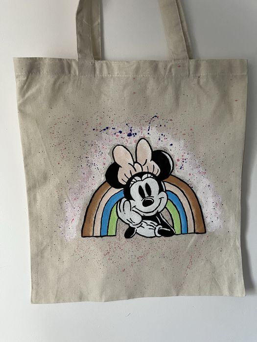 Torba bawełniana z uszami eko shopperka Myszka Minnie handmade