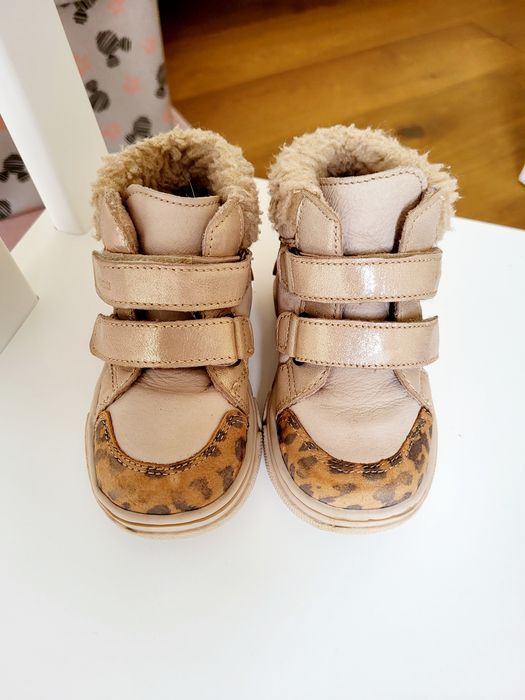 Botki Lasocki Kids beżowe panterka