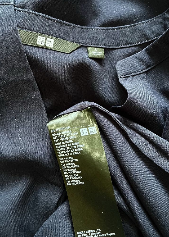 Uniqlo granatowa bluzka koszulowa basic