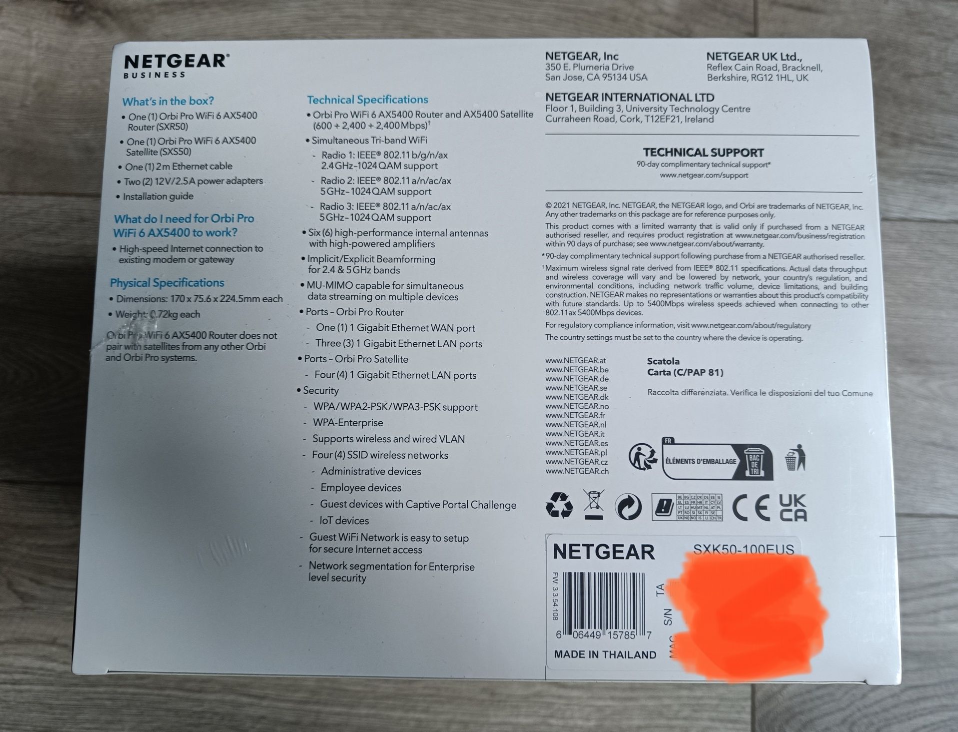 NETGEAR Orbi Pro WiFi 6 SXK50 AX5400 Nowy