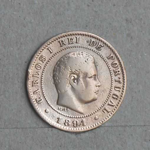 Portugal 10 reis 1891 A - olx X10748