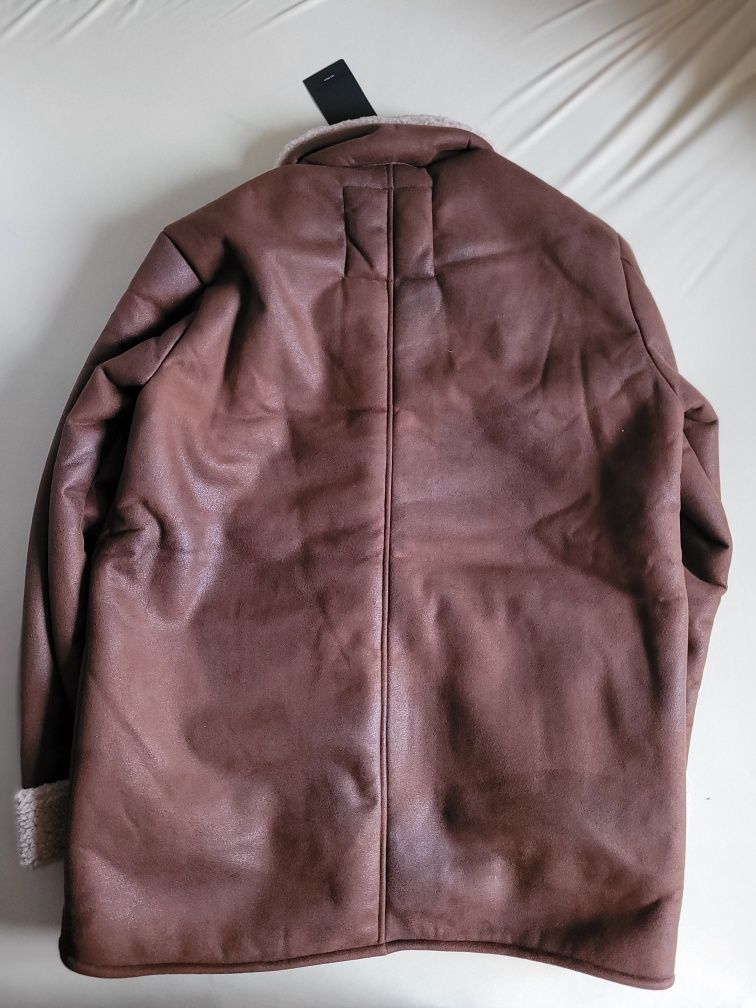Nowa kurtka Only & Sons Rozmiar XL brązowa, ocieplana, kożuch
