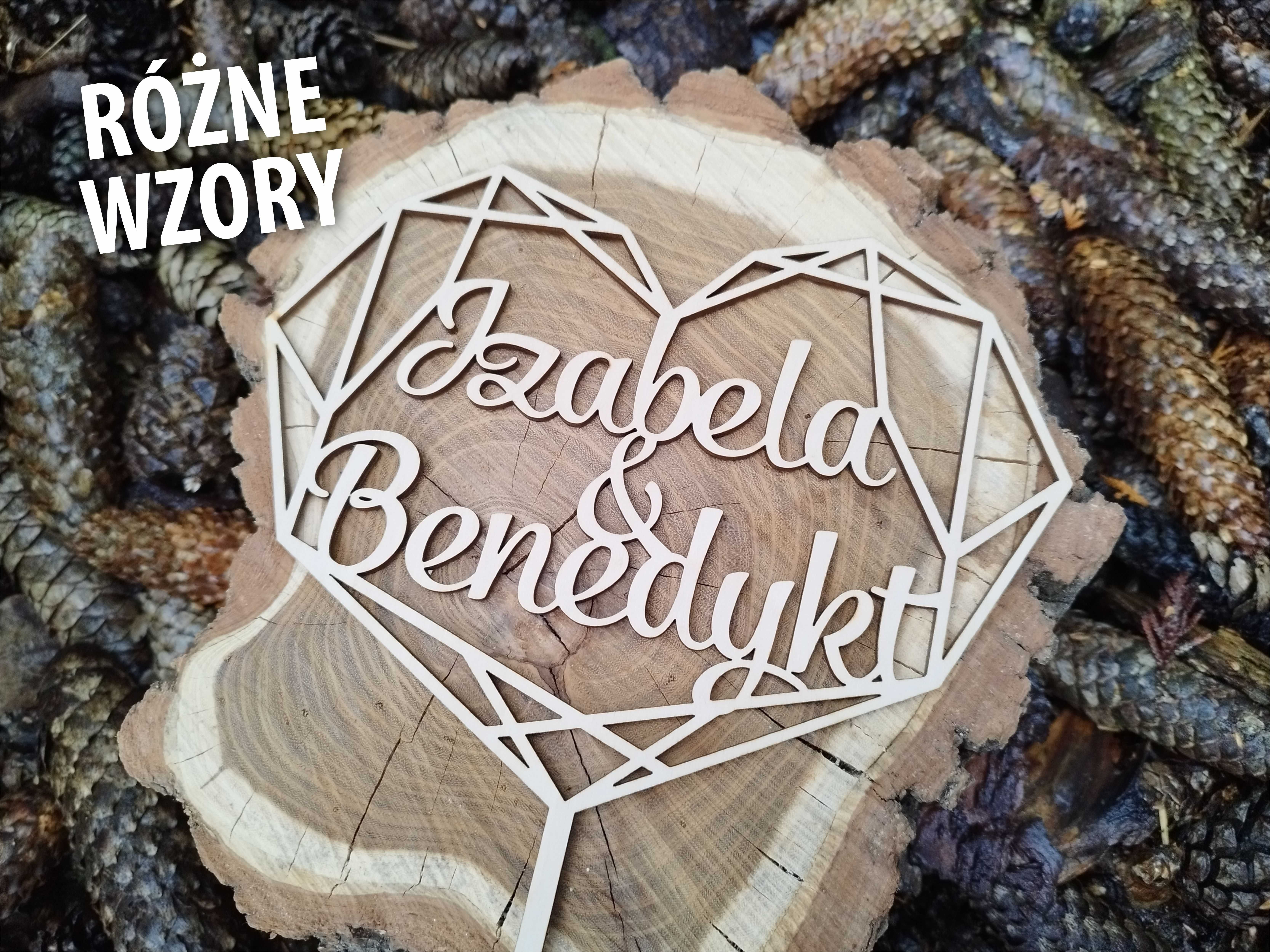 Topper na tort weselny Ozdoba na tort ślubny
