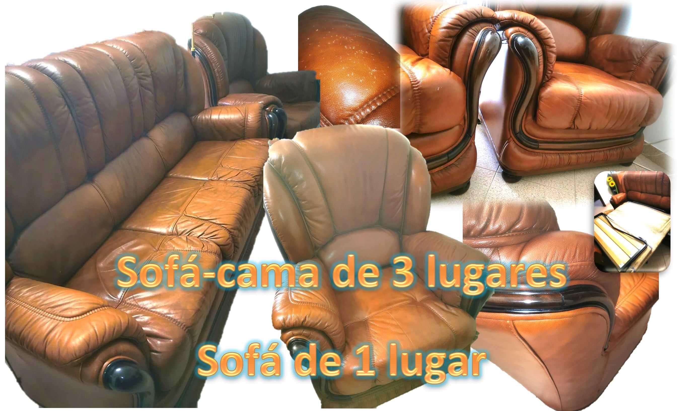 Sofá-cama de 3 lugares + sofá de 1 lugar