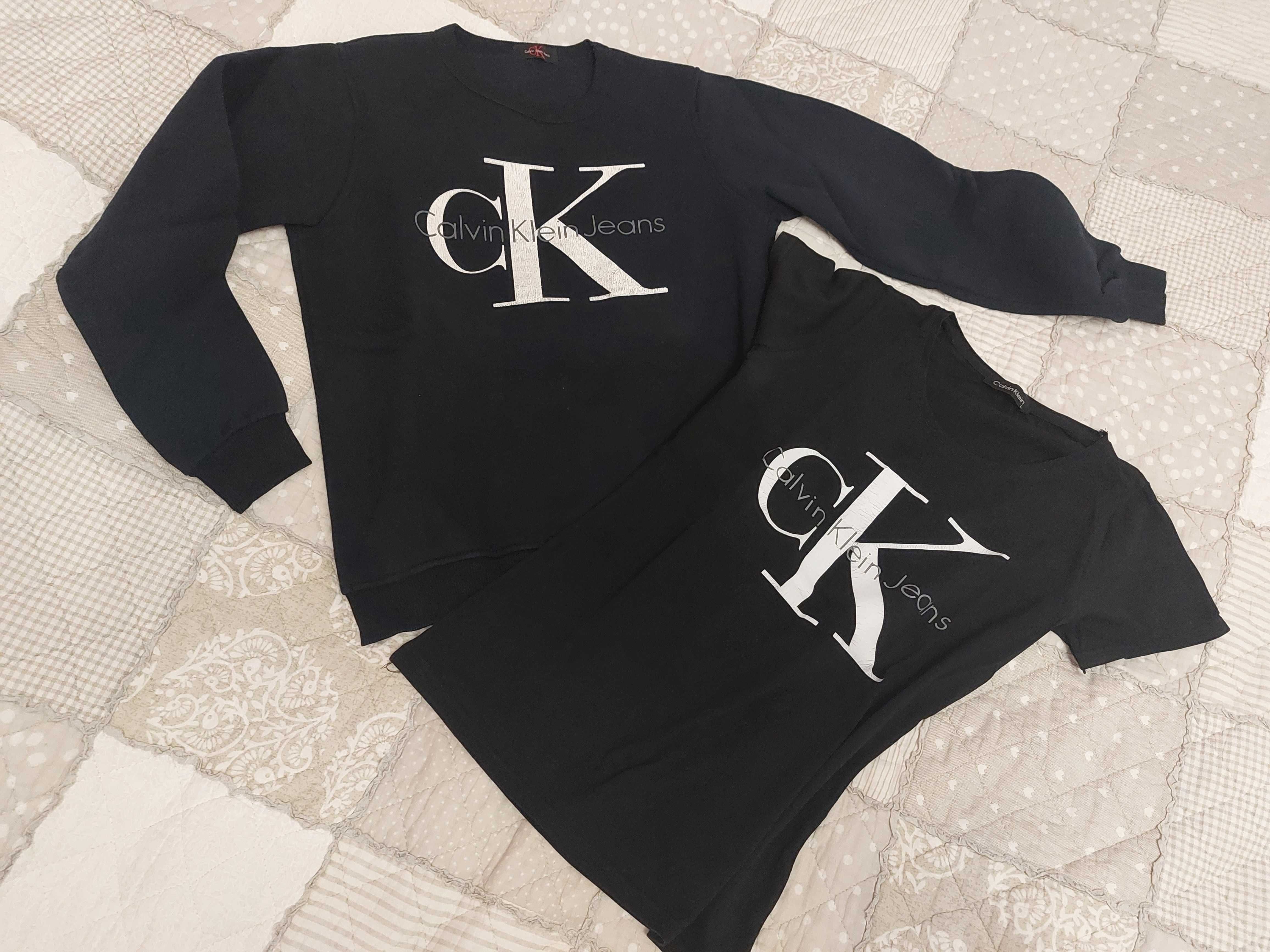 Calvin Klein XS/S bluza+t-shirt kolor czarny