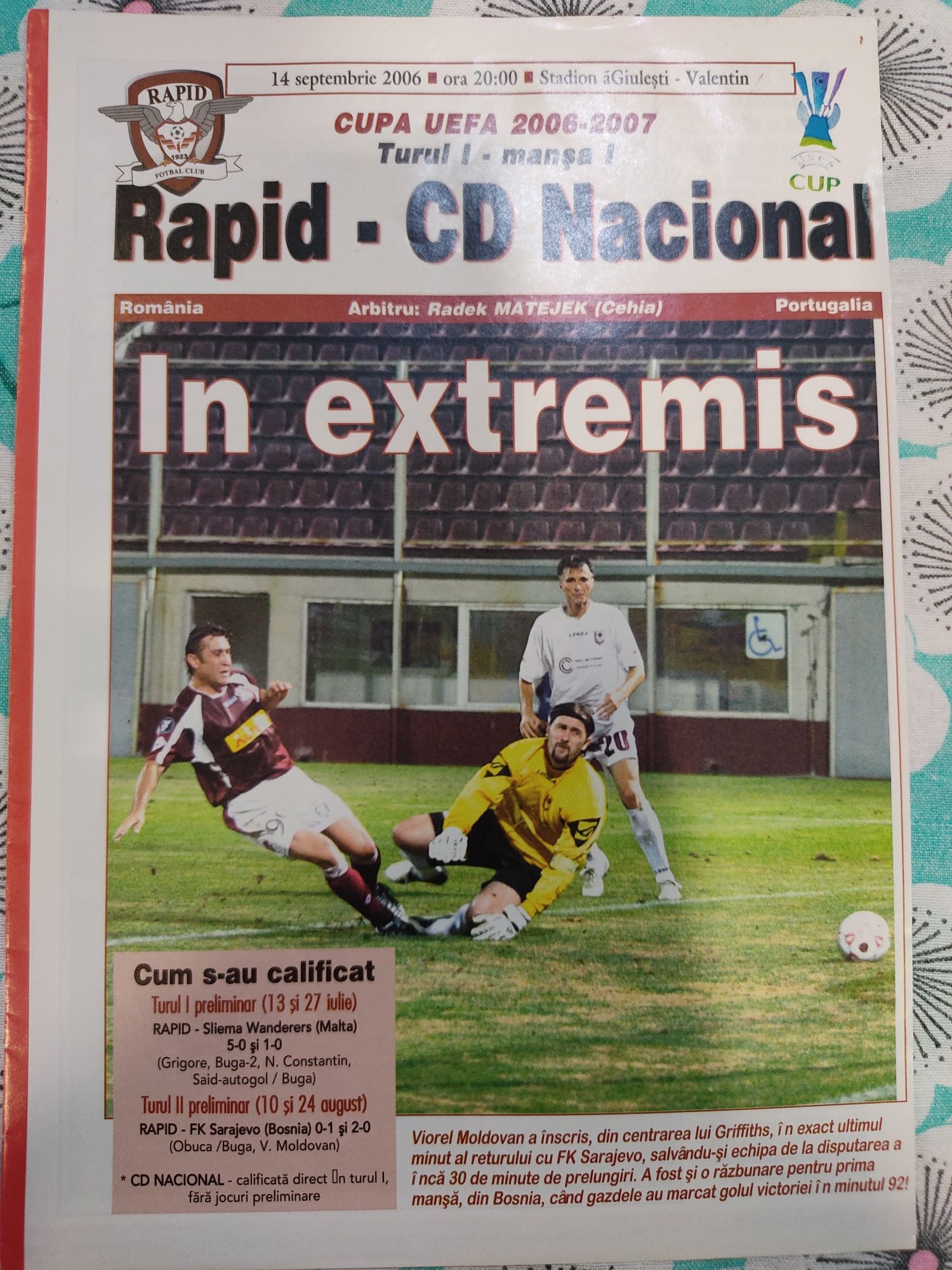 Programa de Rapid Bucareste CD Nacional UEFA 2006/2007