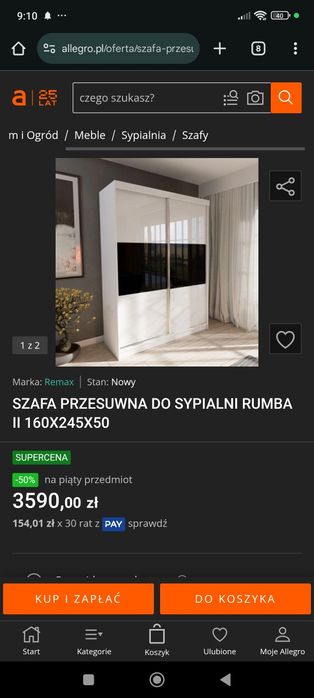 Pilnie odsprzedam szafę nieużywana,nie do końca nawet złożoną 200/200