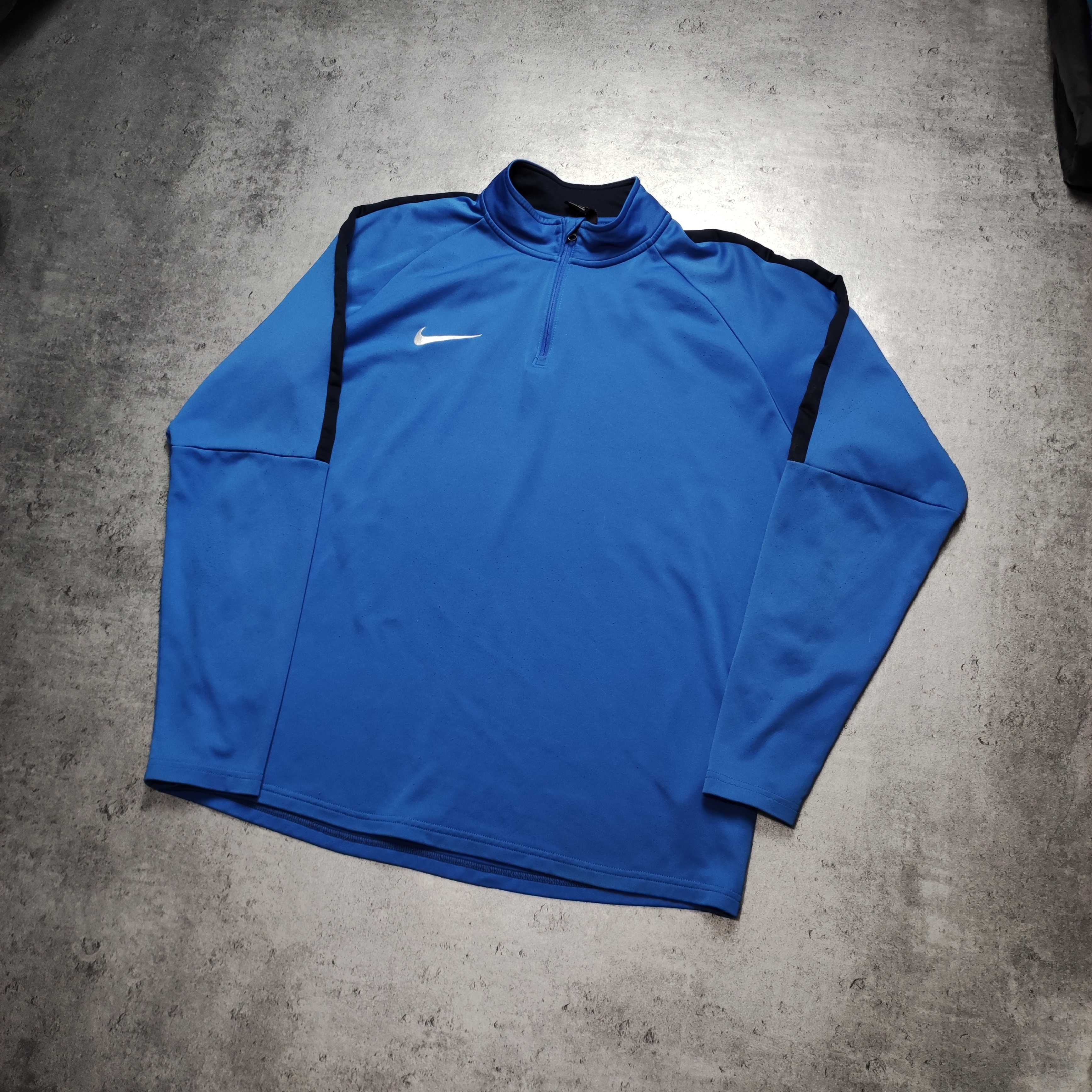 MĘSKA Bluza Sportowa Nike Niebieska Dri-Fit Rozpinana 1/3 Swoosh