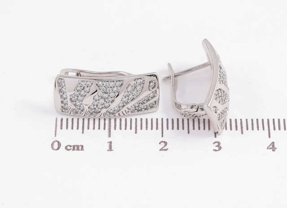 Серьги классические "Сафари" родий Xuping Английский замок