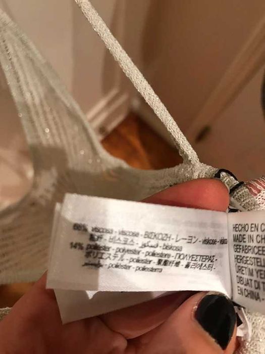 Top metalizado lingerie Zara, tamanho L