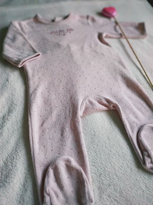Pijama veludo bebé menina 9m, 69-72 cm