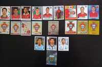 Cromos futebol Ronaldo/Emblema Portugal+Messi/Escudo Argentina Panini