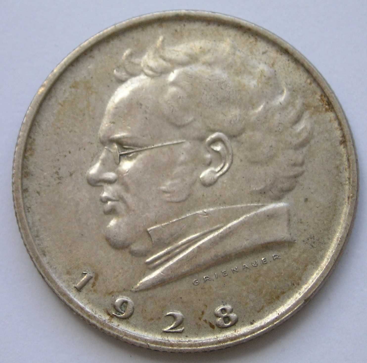 Austria 2 schilling 1928 - Schubert - srebro