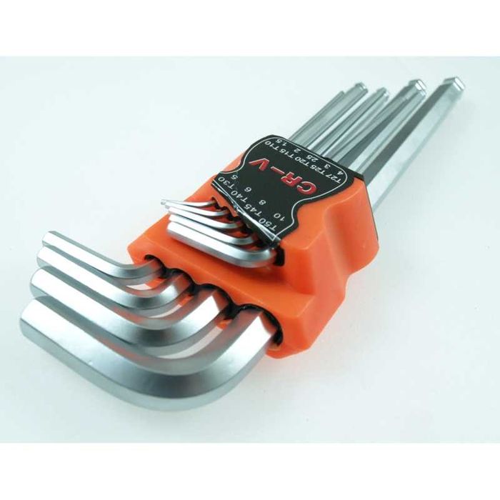 Klucze imbusowe z kulistymi końcówkami Chrome-Vanadium 9szt. 1,5-10MM